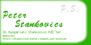 peter stankovics business card